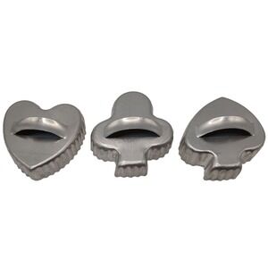Vintage Metal Cookie Cutters with Handles Heart‎ Club Spade Baking Set of Three